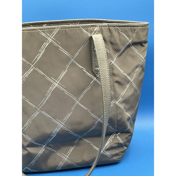 Vera Bradley Preppy Poly Ella Burnished Pewter Large Tote Bag Double Handles - Picture 6 of 12